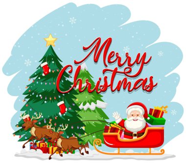 Noel temalı Noel Baba kızağında