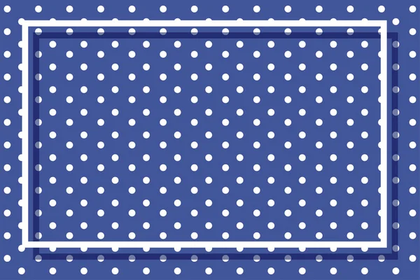 Modello di cornice con pois su sfondo blu — Vettoriale Stock