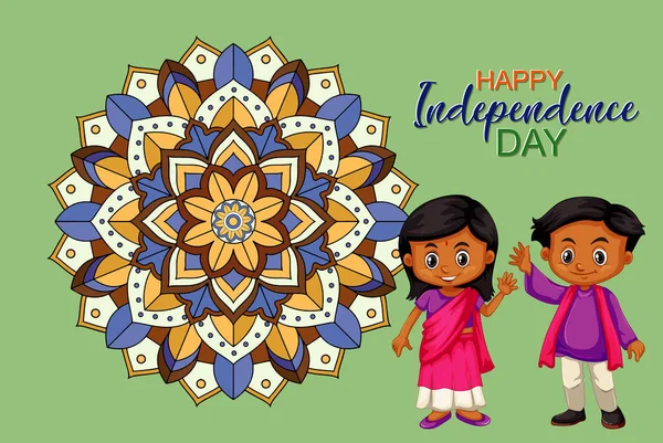 Diseño de póster del día de la independencia para India — Vector de stock