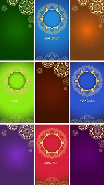 Modelo de fundo com desenhos de mandala — Vetor de Stock