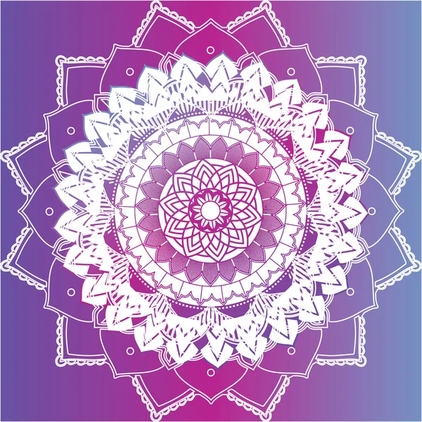 Modèles de mandala sur fond violet — Image vectorielle