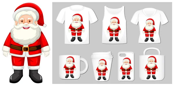 Christmas theme with Santa on product templates — Stock Vector