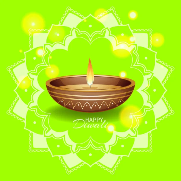 为喜庆的Diwali节准备的曼陀罗灯笼的背景 — 图库矢量图片
