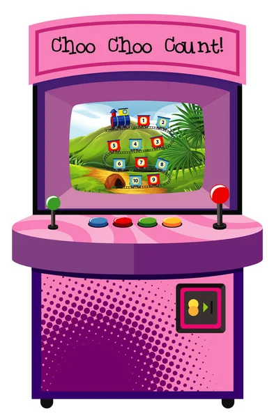 Spielmaschine mit Zählzahl auf isoliertem Hintergrund — Stockvektor