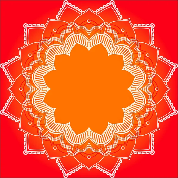 Mandala patterns on red background — Stock Vector