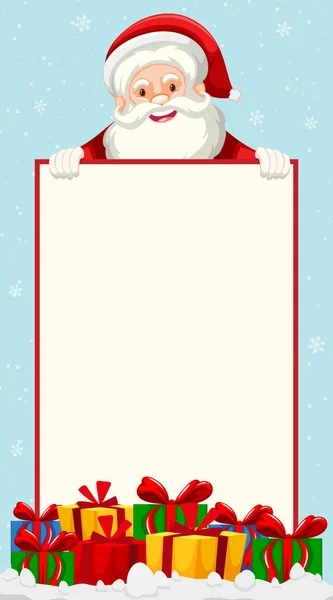 Conception de cadre avec Père Noël et cadeaux — Image vectorielle
