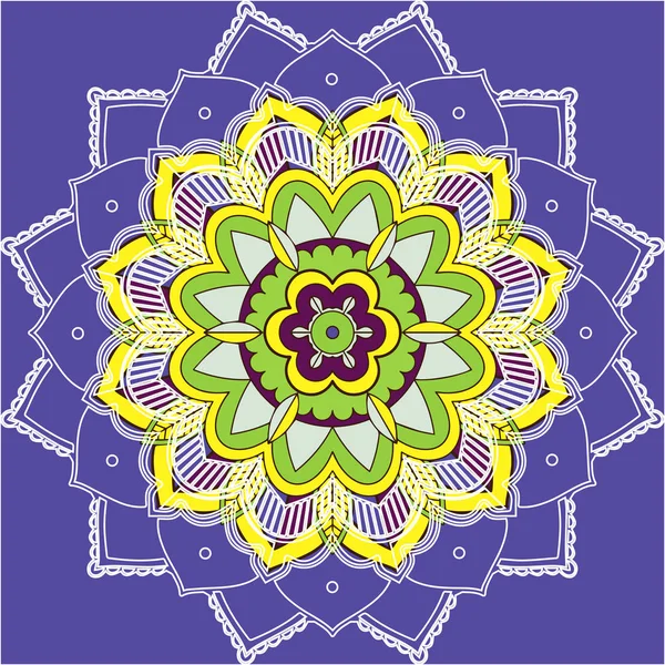 Mandala patterns on purple background — Stock Vector