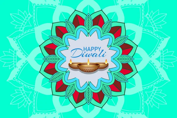 Fondo con pantern mandala para feliz festival diwali — Vector de stock