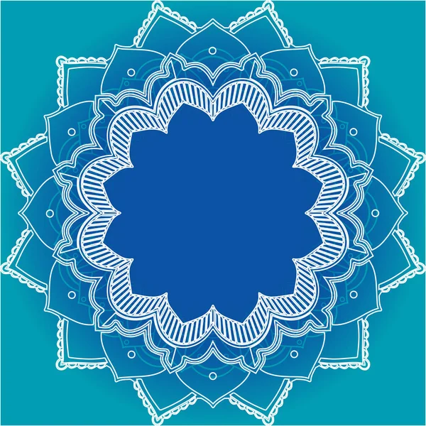 Modèles de mandala sur fond bleu — Image vectorielle