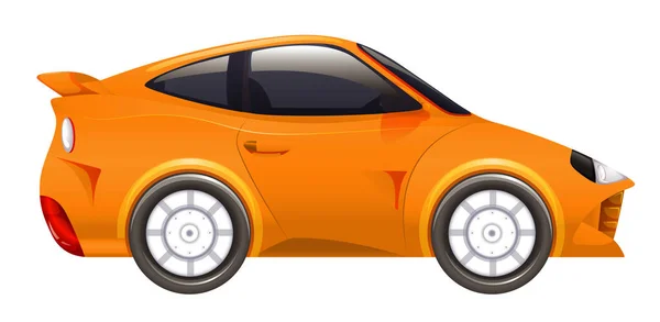 Carro de corrida na cor laranja no fundo isolado — Vetor de Stock