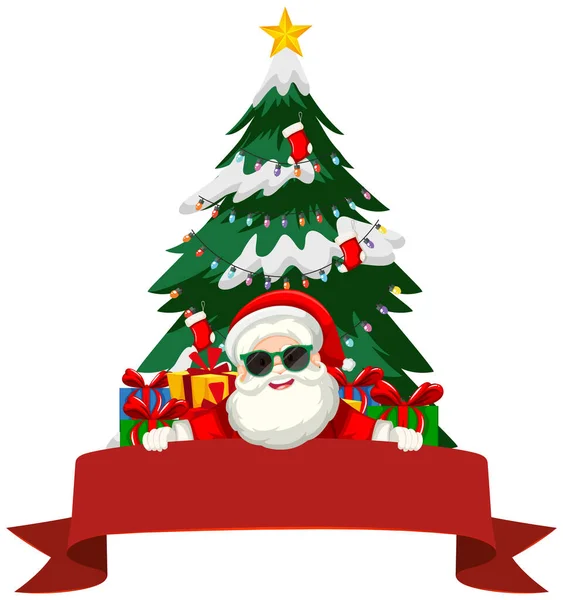Weihnachtsthema mit Weihnachtsmann und Geschenken — Stockvektor