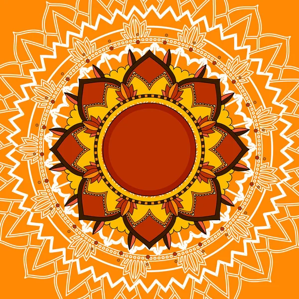 Patrones de mandala sobre fondo naranja — Vector de stock