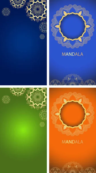 Bakgrund mall med Mandala mönster — Stock vektor