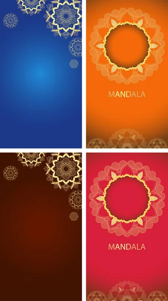 Modelo de fundo com desenhos de mandala —  Vetores de Stock