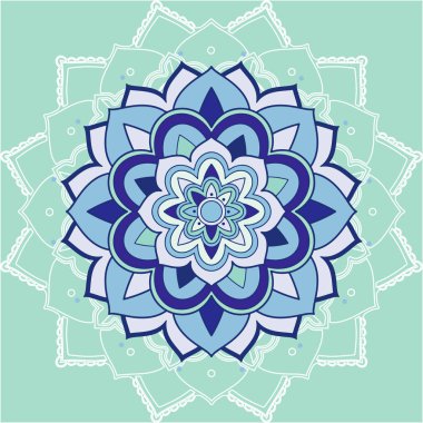 Mavi arkaplanda mandala desenleri