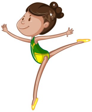 Sporcu beyaz arka planda jimnastik yapıyor