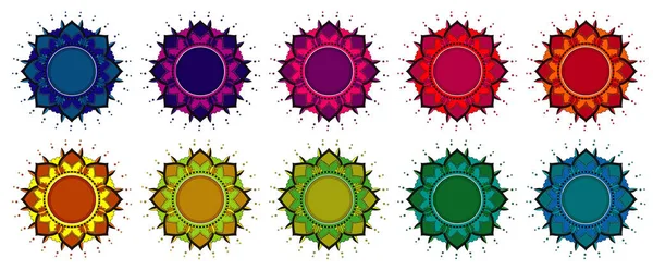 Set of mandala patterns design on white background — Stock Vector