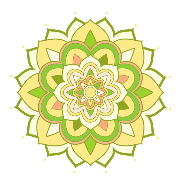 Mandala mönster på vit bakgrund — Stock vektor