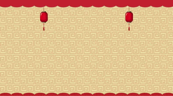 Arrière-plan avec des motifs chinois marron — Image vectorielle