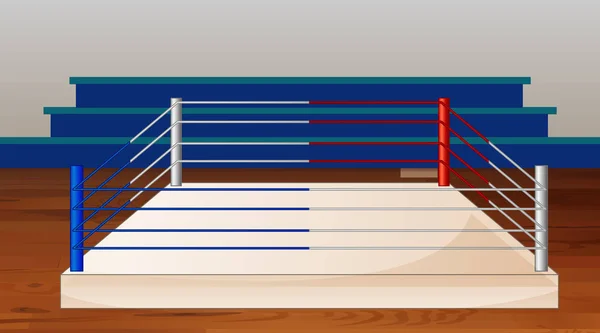 Cena de fundo do anel de boxe com estádio — Vetor de Stock