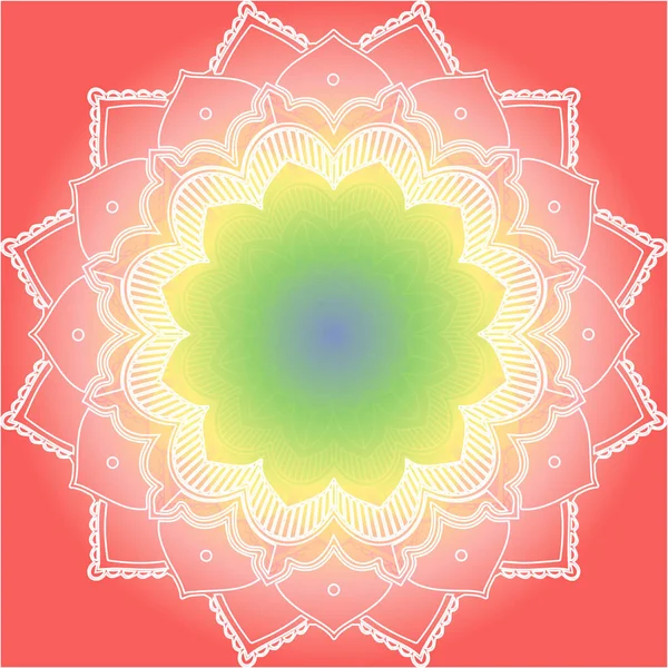 Mandala minták piros háttér — Stock Vector