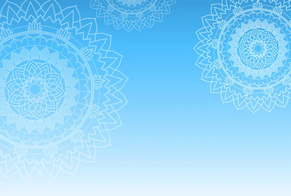 Patrones de mandala sobre fondo azul — Vector de stock