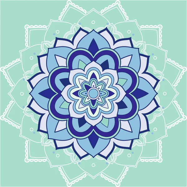 Patrones de mandala sobre fondo azul — Archivo Imágenes Vectoriales