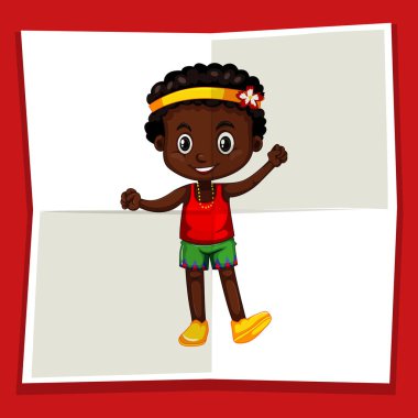 Katlanmış kağıtta sevimli bir çocuk.