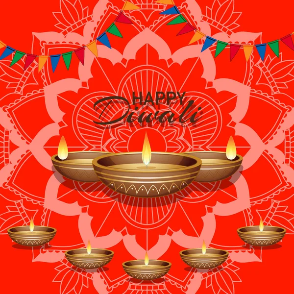 Fondo con pantern mandala para feliz festival diwali — Vector de stock