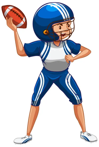 Athlete doing american football on white background — Stock Vector