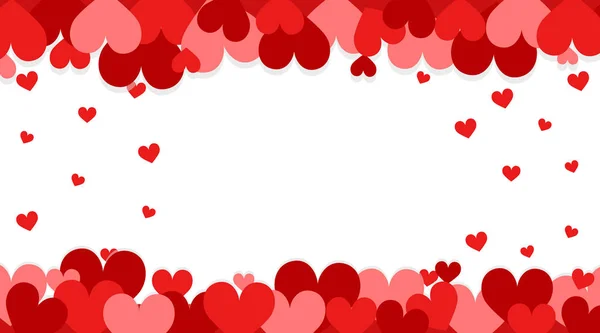 Valentine theme with red hearts in background — Stock Vector