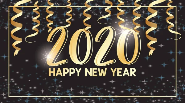 Boldog új évet háttér tervezés 2020-ra — Stock Vector