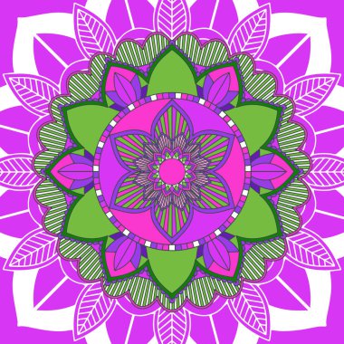 Pembe arkaplanda mandala desenleri