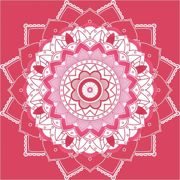 Pembe arkaplanda mandala desenleri — Stok Vektör