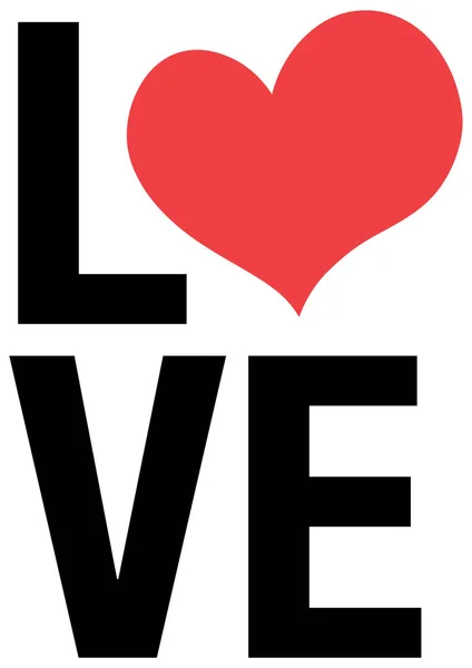 愛のための単語デザインとバレンタインテーマ — ストックベクタ
