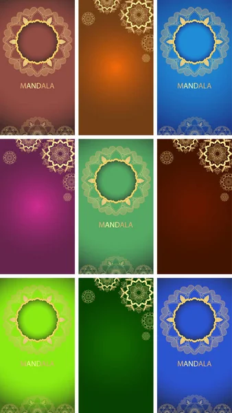 Achtergrond template met mandala ontwerpen — Stockvector