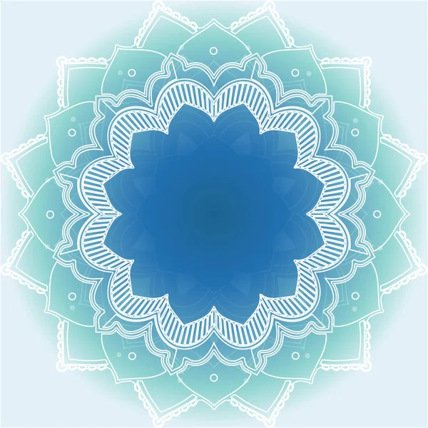 Mandala-Muster auf blauem Hintergrund — Stockvektor