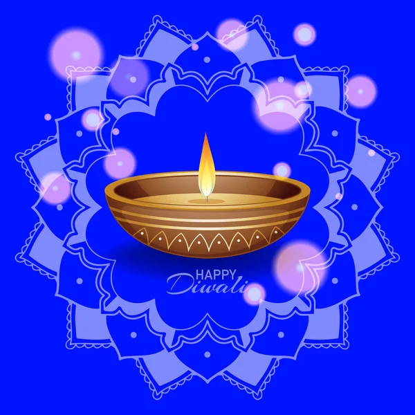 Arrière-plan avec mandala pantern pour heureux festival diwali — Image vectorielle