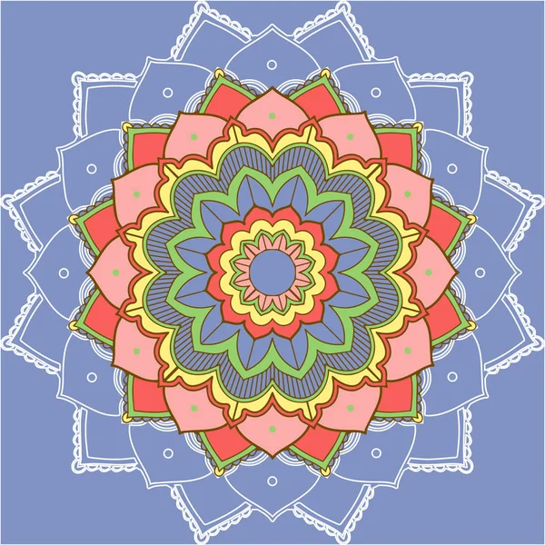 Patrones de mandala sobre fondo azul — Vector de stock