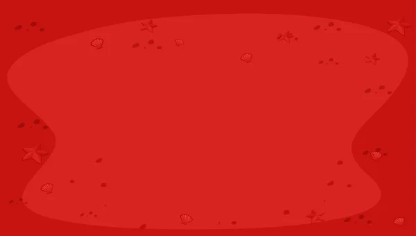 Κόκκινο φόντο με όστρακα και αστερίες — Διανυσματικό Αρχείο