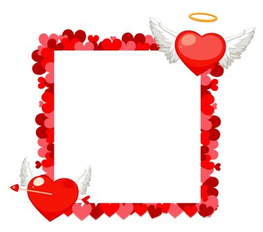 Kalp çerçevesi tasarımlı Valentine teması