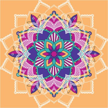 Kahverengi arkaplanda mandala desenleri