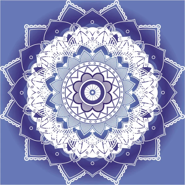 Mandala-Muster auf lila Hintergrund — Stockvektor