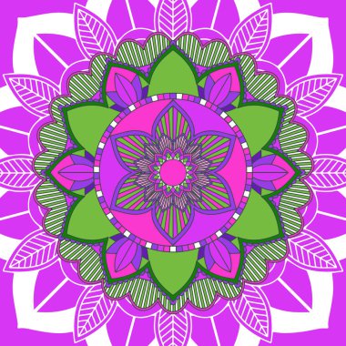 Pembe arkaplanda mandala desenleri