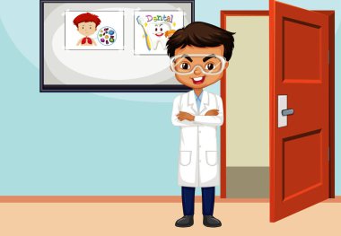 Fen öğretmeninin olduğu sınıf sahnesi.