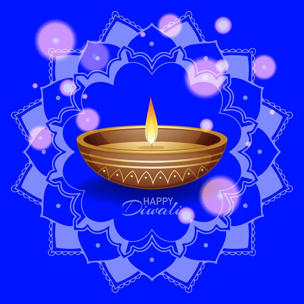 Fondo con pantern mandala para feliz festival diwali — Vector de stock