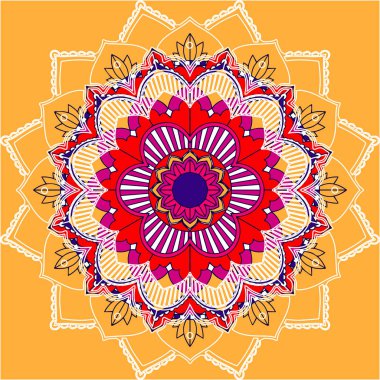 Sarı arkaplanda mandala desenleri