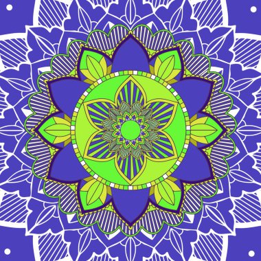 Mavi arkaplanda mandala desenleri