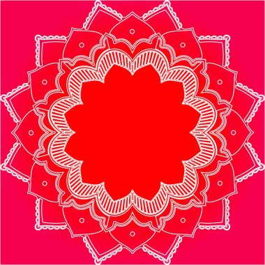 Kırmızı arkaplanda mandala desenleri