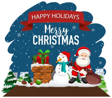 Kardan adam ve Noel Baba 'yla Noel teması